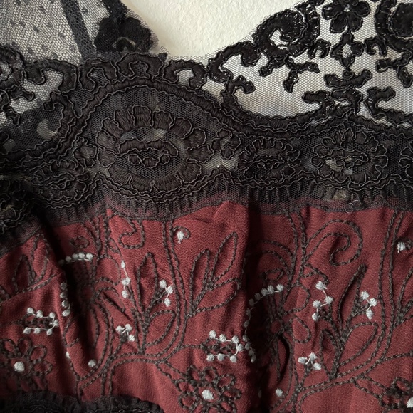 NWOT Free People Tough Love Goth Fit & Flare Dress in Black and Burgundy - Picture 7 of 14